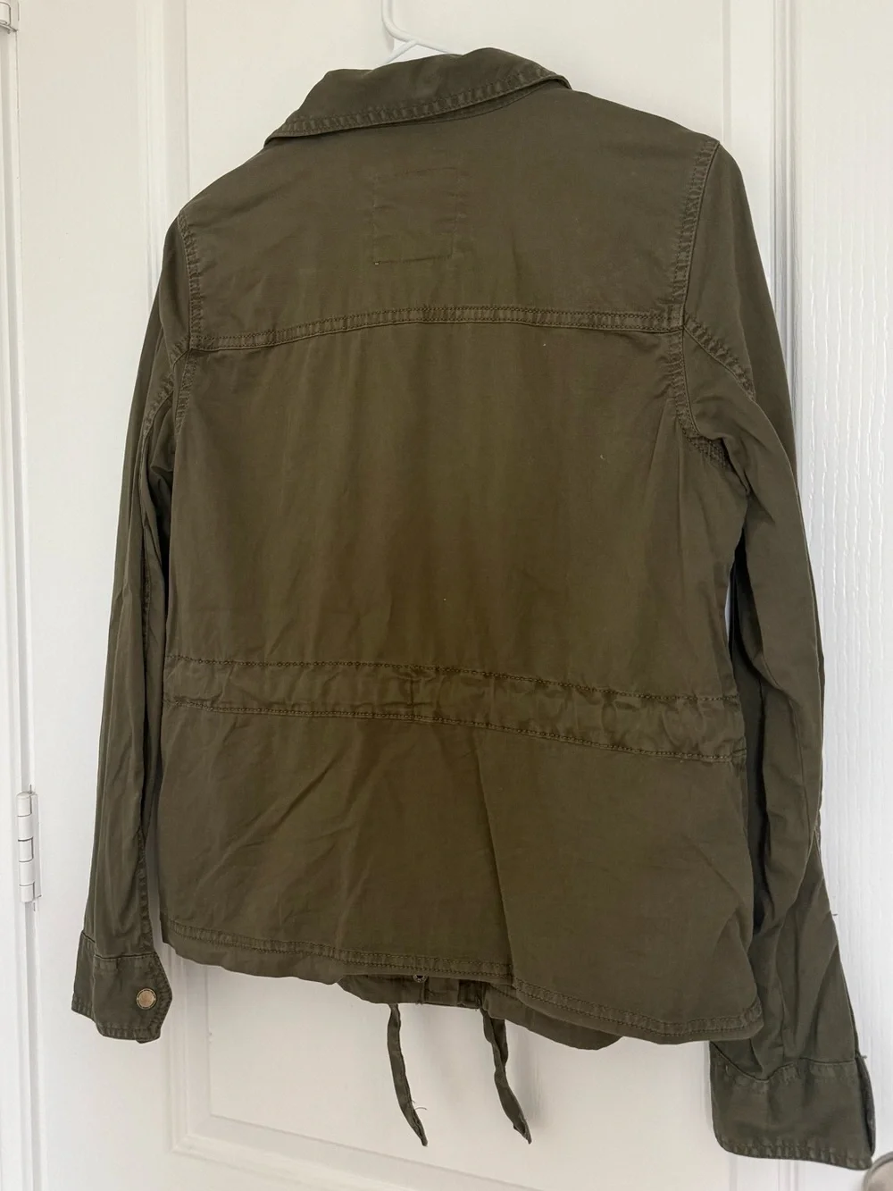 Sonoma Olive Utility Jacket with Drawstring Waist
